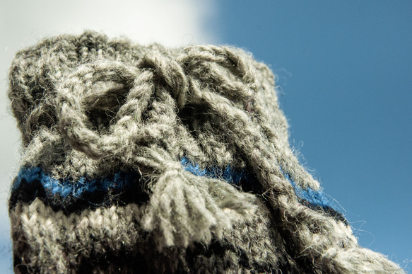 手編みの純毛ニットソックス/ニットウールソックス/内側起毛ソックス/あったかソックス - 北欧フィンランド 北欧スタイル 緑の草 8枚目の画像