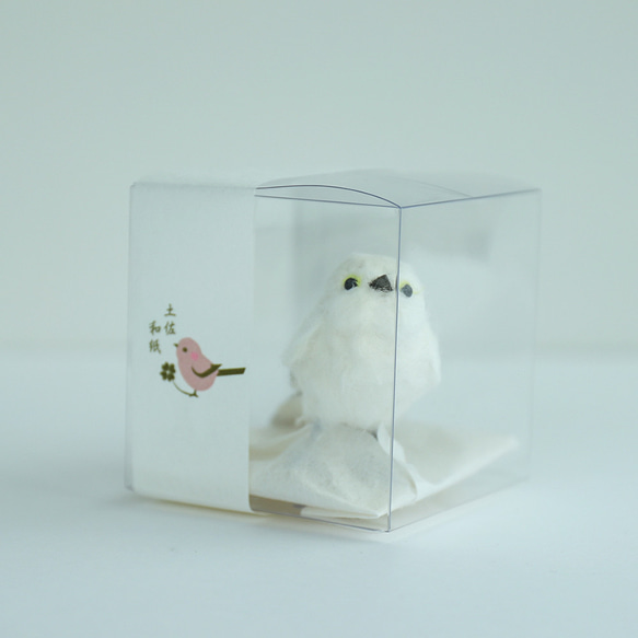 土佐和紙×ひよこ窯　小さな小鳥「シマエナガ」 4枚目の画像