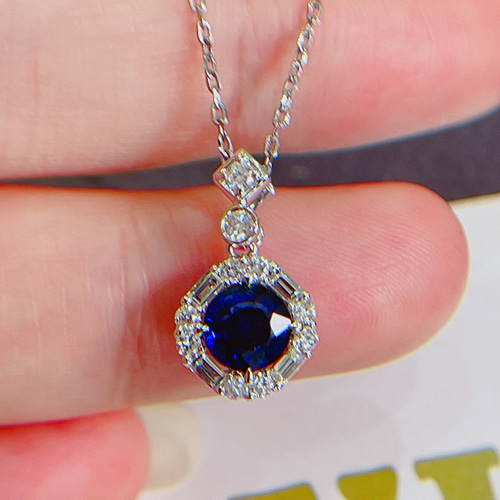 K18 サファイア＆ダイヤモンド ペンダントトップ