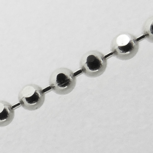 丸型カットボール14金ネックレスチェーン ホワイトゴールド【K14WG】幅