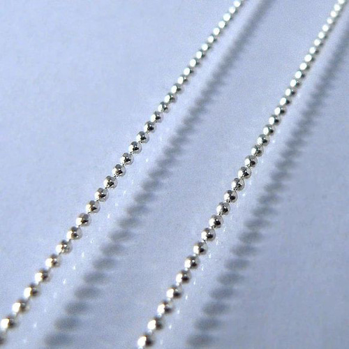 丸型カットボール14金ネックレスチェーン ホワイトゴールド