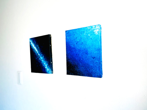 【零101】絵画  宇宙 青 空 海  抽象画 原画  インテリア 3枚目の画像