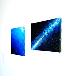 【零102】絵画  宇宙 青 空 海  抽象画 原画  インテリア 4枚目の画像