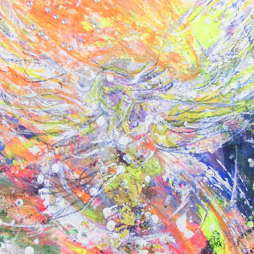 ○希望のロンド（輪舞）　　絵画原画 原画「龍と女神」額サイズ30×41㎝ パワーアート 龍 辰 絵画 息吹