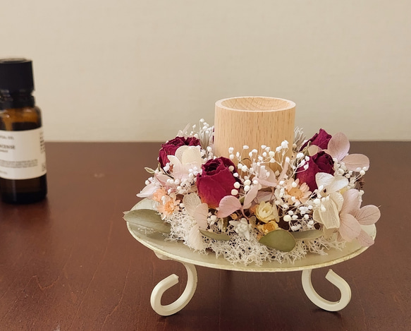 お花と香りで癒されるアロマディッシュ(木製) ドライフラワー アロマ