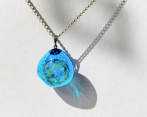 はくとん　　佐竹ガラスの星空ネックレス　レジンネックレス　ハンドメイド e0e8a4e6b405d6f4d5323d07f47697