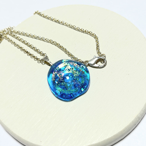 魔法陣の六芒星ネックレス / ファンタジー / レジン / 海 ネックレス