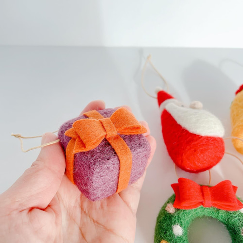 羊毛フェルトのクリスマスオーナメント5点セット その他