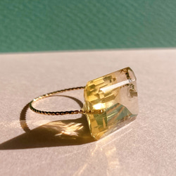 Prana candy gem ✴︎ほんのりバイカラー✴︎シトリン✴︎k14gfリング　約13.5号 7枚目の画像