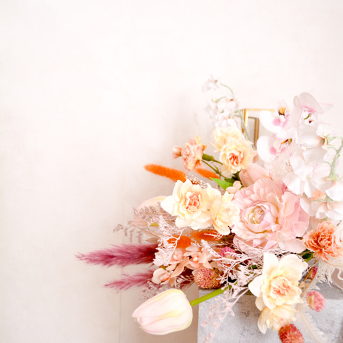 結婚式、前撮り ブーケ ブートニア付き(造花) Amazon｜「結婚式ブーケ ブートニアセット」40～43×30～33cm
