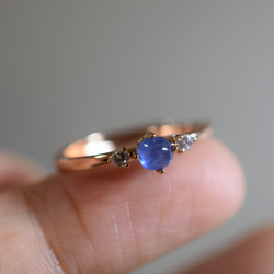 SR3-80天然 明るい 瑠璃紺色 サファイア リング 指輪 シンプル