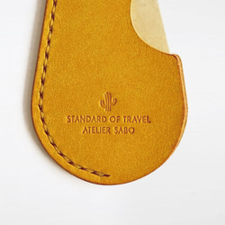 携帯用 靴べら 真鍮【イエロー】 キーホルダー プレゼント ブランド メンズ レディース コンパクト 革 ハンドメイド 7枚目の画像