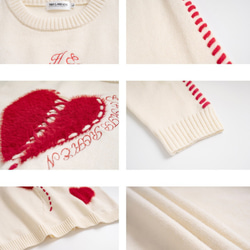 メンズ・レディース兼用・ライン刺繍セーター・冬の厚手ゆったりカジュアルニット 2カラー  20-1184 15枚目の画像