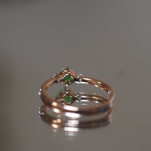 SR3-82 ミャンマー産 天然 本翡翠 リング 指輪 シンプル フリーサイズ