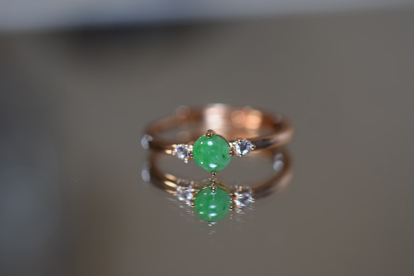 翡翠リング SR3-82 ミャンマー産 天然 本翡翠 リング 指輪 シンプル フリーサイズ