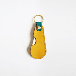 便攜式鞋拔黃銅 [綠松石色 x 黃色] 鑰匙圈禮物品牌男士女士緊湊型 第3張的照片