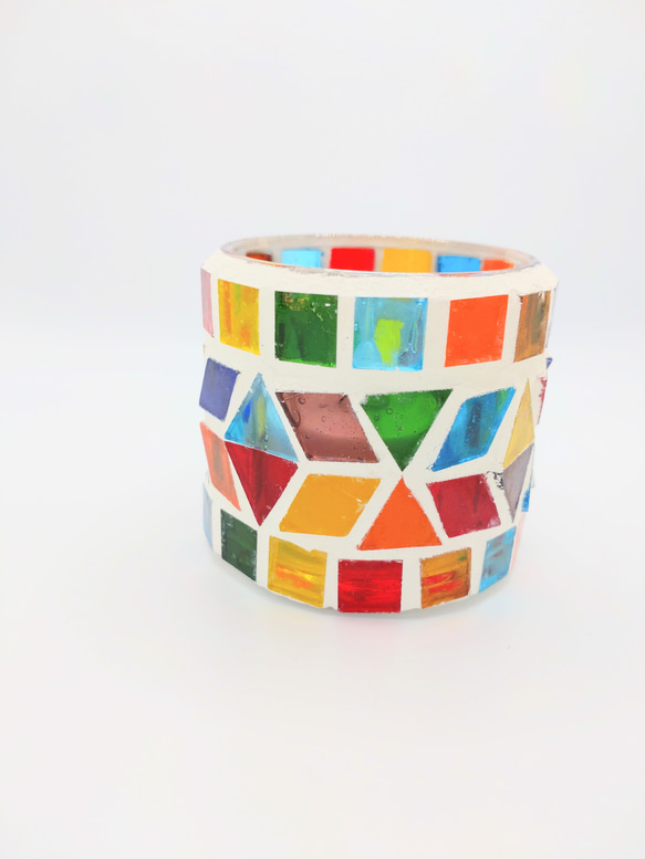 カラフルガラスのキャンドルホルダー 2枚目の画像