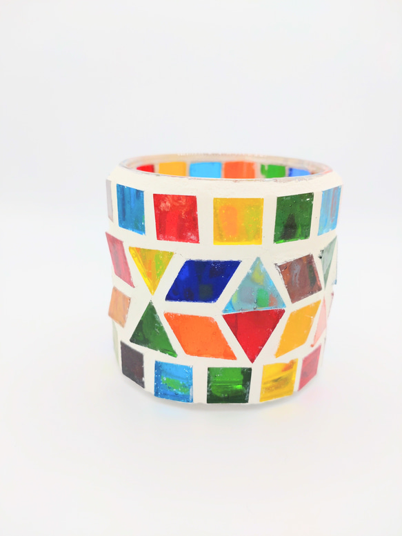 カラフルガラスのキャンドルホルダー 1枚目の画像