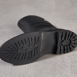 レディースシューズ　ブーツ　本革レザー　手作り　撥水　裏起毛　ハンドメイド　暖かい 　ブラック SH161 12枚目の画像