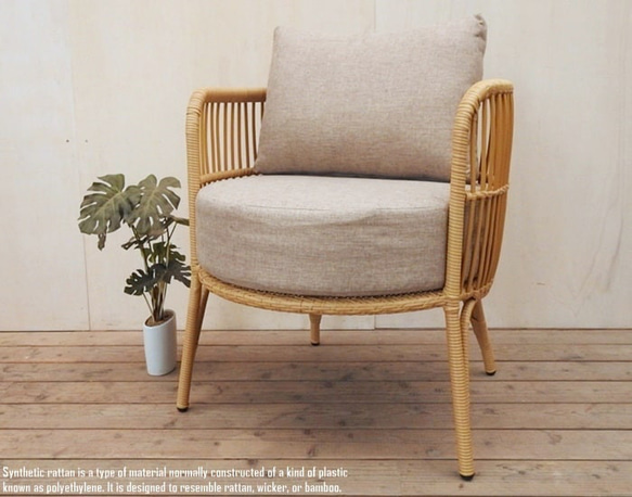Kazama ラタンチェア 1人掛け クッション付 Kazama ラタンチェア 1人掛け クッション付 Kazama カザマ 籐家具