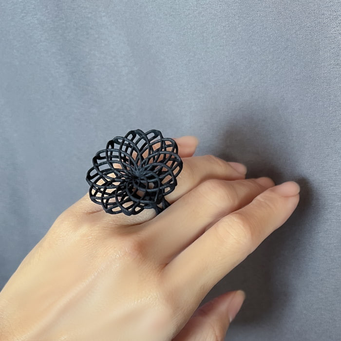フロレット　リング　ブラック