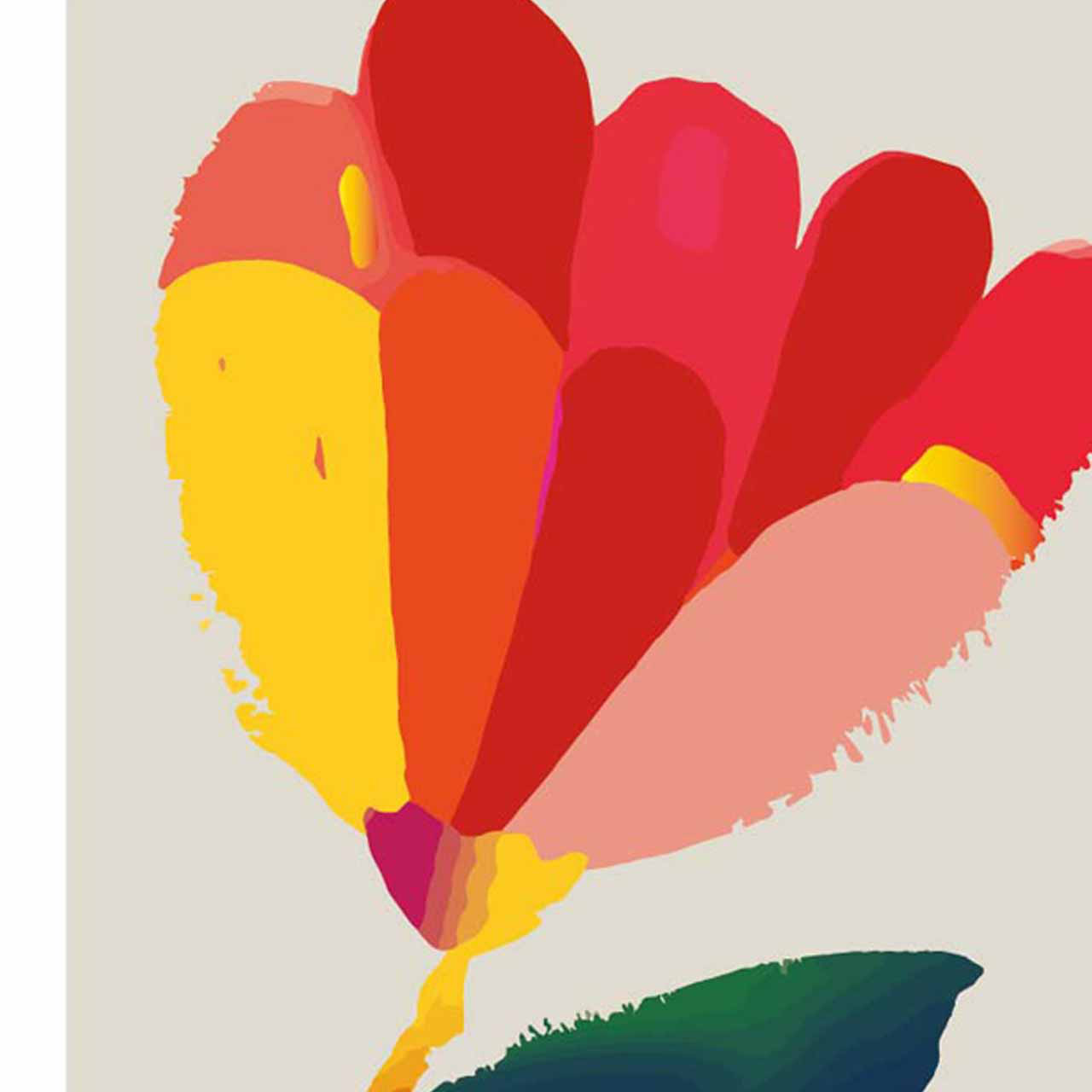 萌ゆる一輪　花　イラスト　ハイクオリティ　ポスター　A4 A3 A2 A1　アートポスター　アート/sei検索　1959