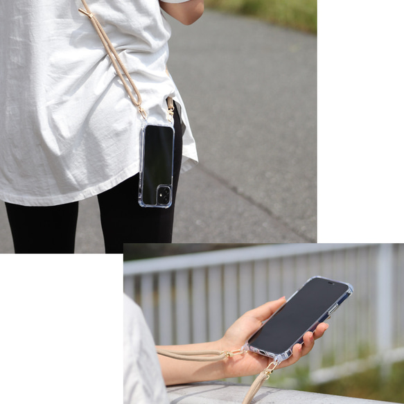 iphone12 ケース クリア ショルダーストラップ 12mini 12 Pro MAX スマホケース おしゃれ ペア 19枚目の画像