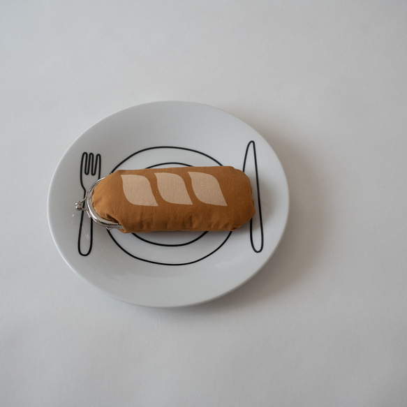 フランスパン　がま口ペンケース 1枚目の画像
