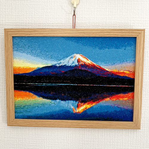 フォト刺繍 刺繍絵画 富士山絵画 運気が上がる絵 プレゼント フォト刺繍 刺繍絵画 富士山絵画 運気が上がる絵 プレゼント