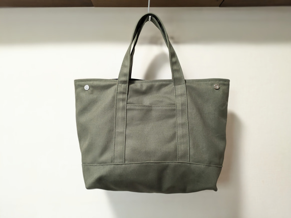形が変わる？帆布トートバッグ（オリーブ） トートバッグ