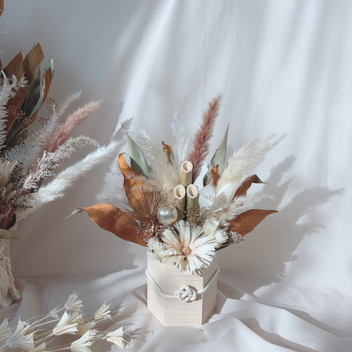 ドライフラワー門松 お正月飾り フラワーポット インテリアフラワー