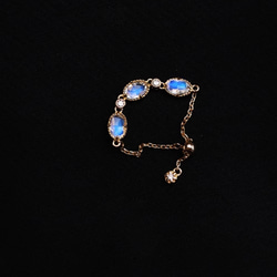18金 天然ムーンストーン ラボグロウンダイヤモンド リング 指輪 K18 ラグジュアリー ハイエンド 13枚目の画像