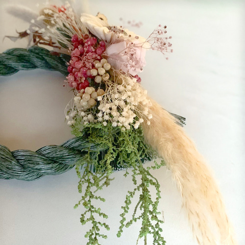 【受注生産】クリスマススワッグ　しめ縄　お正月飾り 受注生産】2wey クリスマススワッグしめ縄お正月飾りドライフラワー