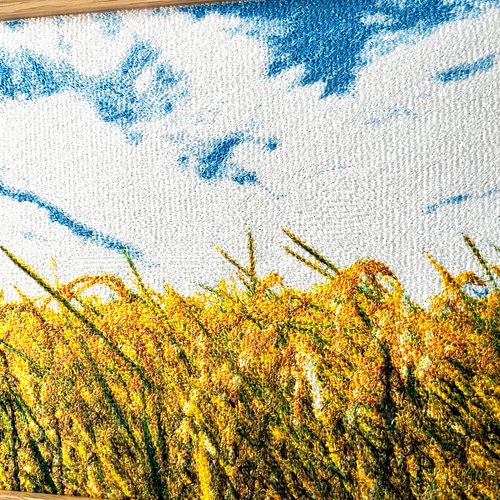 フォト刺繍 刺繍絵画 黄金色の稲穂絵画 運気が上がる絵