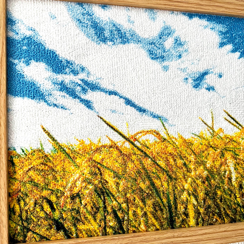 フォト刺繍 刺繍絵画 黄金色の稲穂絵画 運気が上がる絵 フォト刺繍 刺繍絵画 黄金色の稲穂絵画 運気が上がる絵