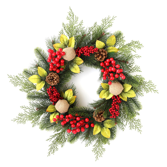 [早割クリスマス2023]クリスマスリース 玄関 レッドベリー金箔クリスマスプレゼント Christmas wreath 4枚目の画像