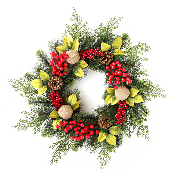 [早割クリスマス2023]クリスマスリース 玄関 レッドベリー金箔クリスマスプレゼント Christmas wreath 6枚目の画像