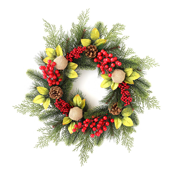 [早割クリスマス2023]クリスマスリース 玄関 レッドベリー金箔クリスマスプレゼント Christmas wreath 7枚目の画像