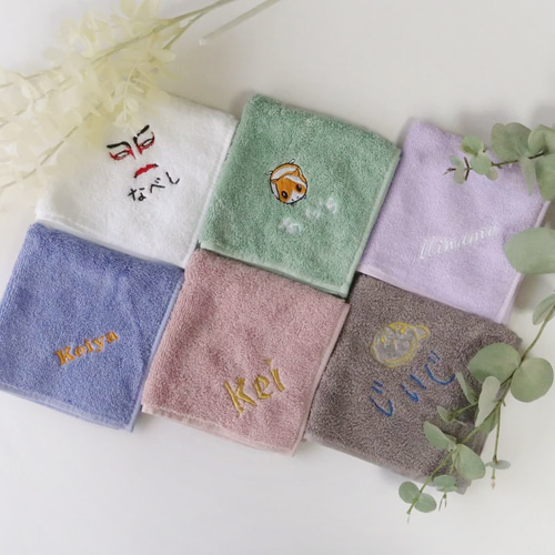 お絵描き 今治 タオルハンカチ ハンドタオル タオル 名入れ 子供の絵