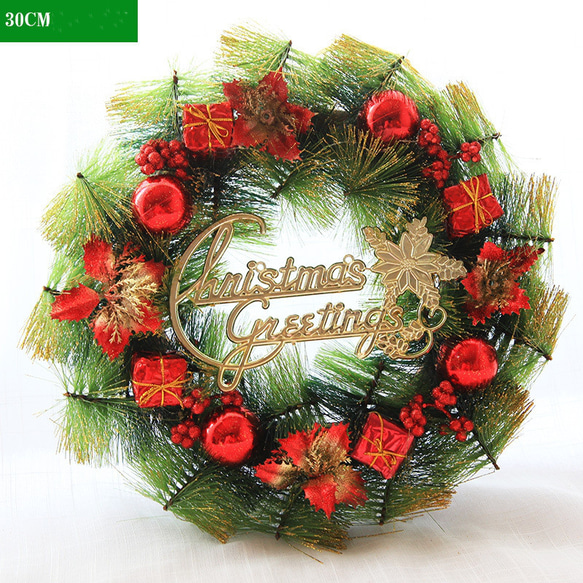 [早割クリスマス2023]クリスマスリース 松葉 グリーン 玄関 クリスマスプレゼント Christmas wreath 1枚目の画像