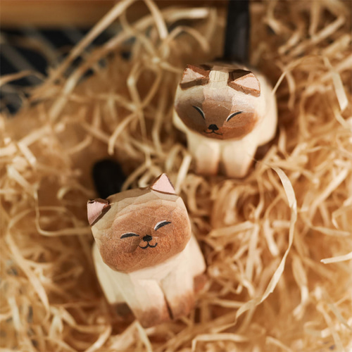 シャム猫、かわいい置物 招き猫 fusu 通販 16959753｜Creema