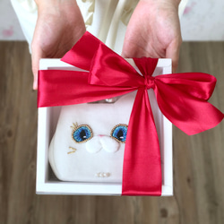 白い猫夫人 ショートウォレット 折りたたみ財布 多機能小さなポーチ 誕生日プレゼント ギフト  彼女 妻 ママ 親友 8枚目の画像
