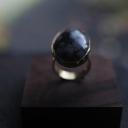 snowflake obsidian brass ring (konukayuki) 6枚目の画像