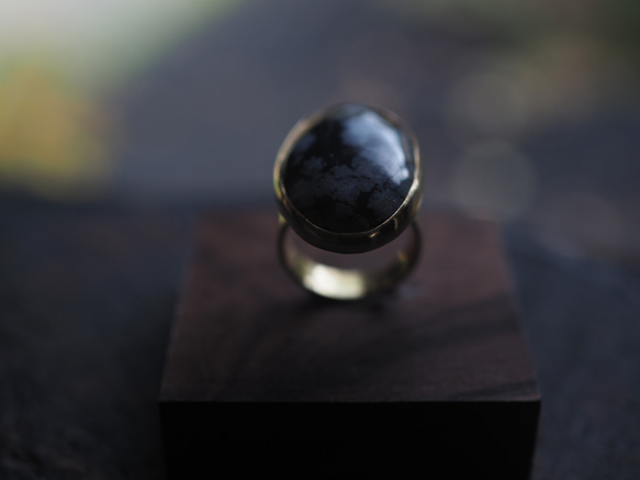 snowflake obsidian brass ring (konukayuki) 6枚目の画像