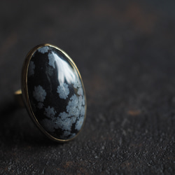 snowflake obsidian brass ring (konukayuki) 11枚目の画像