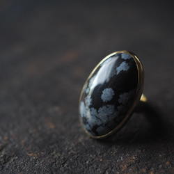 snowflake obsidian brass ring (konukayuki) 10枚目の画像