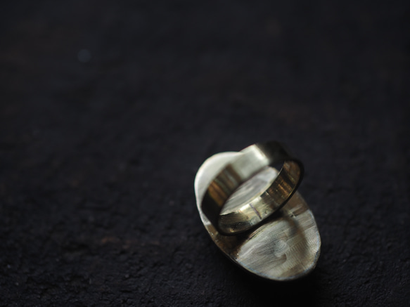 snowflake obsidian brass ring (konukayuki) 12枚目の画像