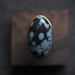 snowflake obsidian brass ring (konukayuki) 2枚目の画像