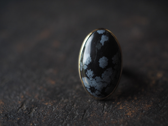 snowflake obsidian brass ring (konukayuki) 9枚目の画像