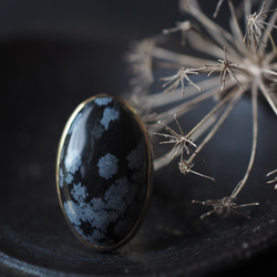snowflake obsidian brass ring (konukayuki) 1枚目の画像